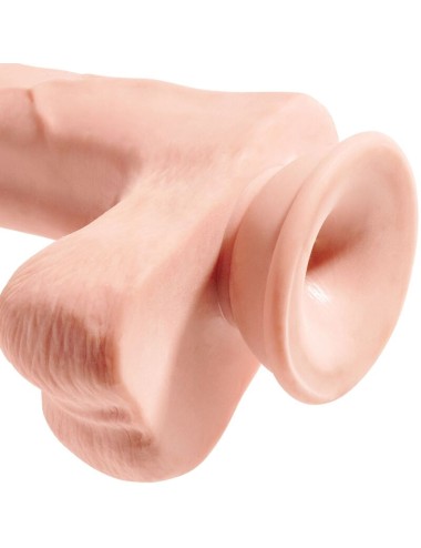 KING COCK - PÉNIS RÉALISTE AVEC BOULES 3D 24.8 CM LÉGER