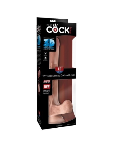 KING COCK - PÉNIS RÉALISTE AVEC BOULES 3D 24.8 CM LÉGER