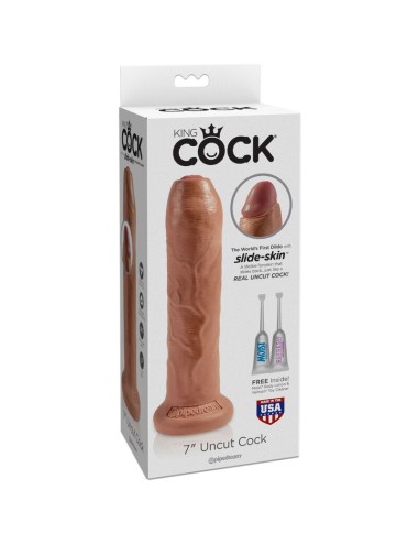 KING COCK - PÉNIS RÉALISTE NON COUPÉ 17.8 CM CARAMEL