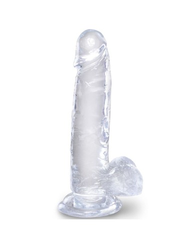 KING COCK - CLEAR PÉNIS RÉALISTE AVEC BOULES 15.2 CM TRANSPARENT