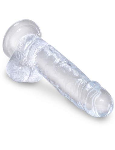 KING COCK - CLEAR PÉNIS RÉALISTE AVEC BOULES 15.2 CM TRANSPARENT