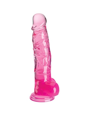 KING COCK - CLEAR PÉNIS RÉALISTE AVEC BOULES 16.5 CM ROSE