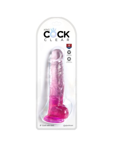 KING COCK - CLEAR PÉNIS RÉALISTE AVEC BOULES 16.5 CM ROSE