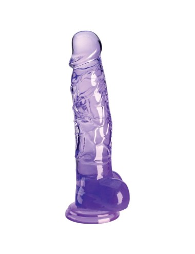 KING COCK - CLEAR PÉNIS RÉALISTE AVEC BOULES 16.5 CM VIOLET