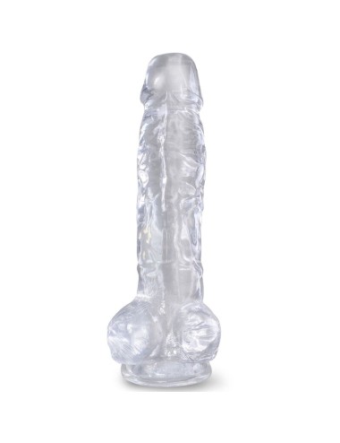 KING COCK - CLEAR PÉNIS RÉALISTE AVEC BOULES 16.5 CM TRANSPARENT