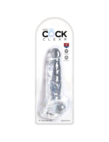 KING COCK - CLEAR PÉNIS RÉALISTE AVEC BOULES 16.5 CM TRANSPARENT