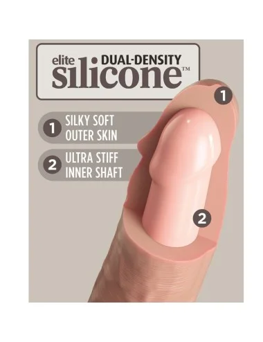KING COCK - ELITE GODE RÉALISTE VIBRANT & SILICONE 15.2 CM