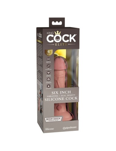 KING COCK - ELITE GODE RÉALISTE VIBRANT & SILICONE 15.2 CM