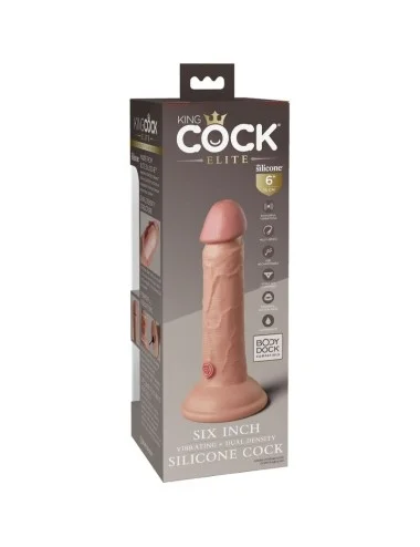 KING COCK - ELITE GODE RÉALISTE VIBRANT & SILICONE 15.2 CM