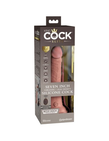 KING COCK - ELITE VIBRATEUR GODE RÉALISTE & TÉLÉCOMMANDE EN SILICONE 17.8 CM