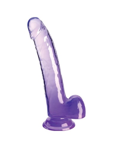 KING COCK - CLEAR GODE AVEC TESTICULES 20.3 CM VIOLET