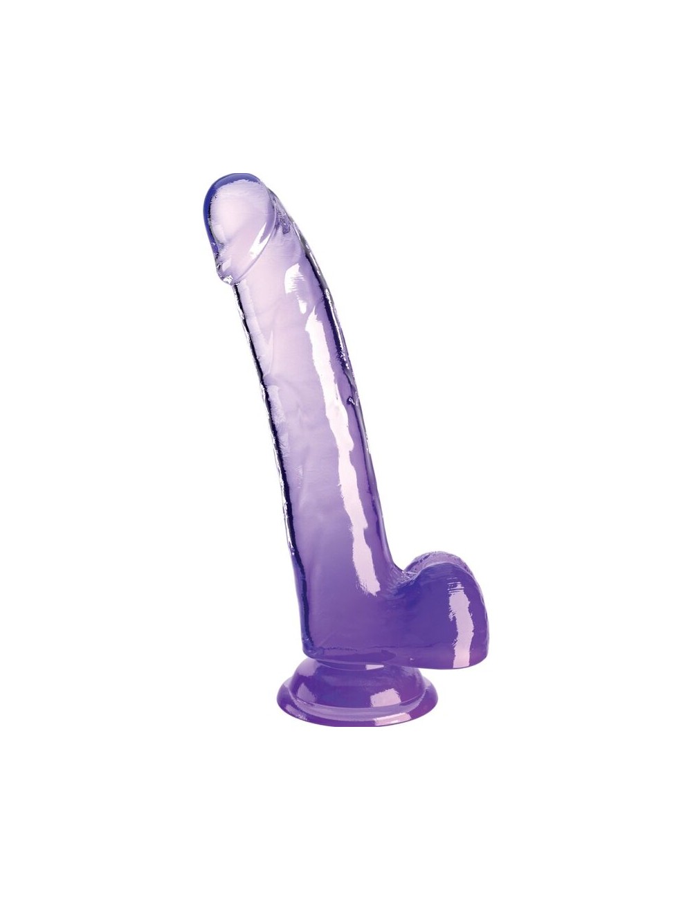 KING COCK - CLEAR GODE AVEC TESTICULES 20.3 CM VIOLET