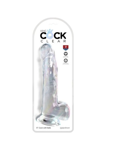 KING COCK - CLEAR GODE AVEC TESTICULES 20.3 CM TRANSPARENT