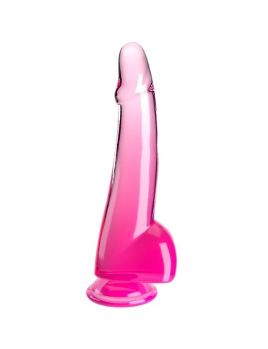 KING COCK - CLEAR GODE  TESTICULES 19 CM ROSE