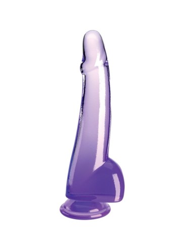 KING COCK - CLEAR GODE  TESTICULES 19 CM VIOLET