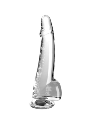 KING COCK - CLEAR GODE  TESTICULES 19 CM TRANSPARENT