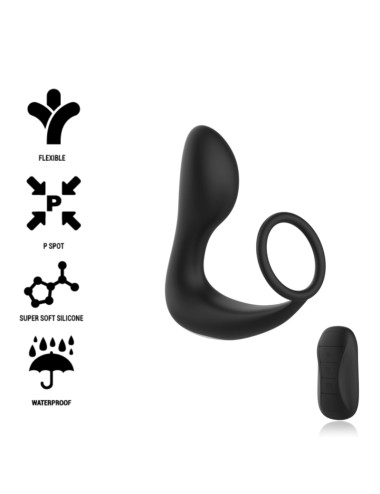 BLACK&SILVER - MASSEUR ANAL TÉLÉCOMMANDE RECHARGEABLE SILICONE NOIR