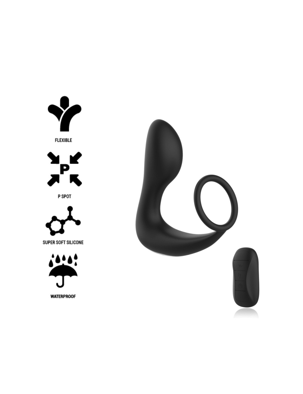 BLACK&SILVER - MASSEUR ANAL TÉLÉCOMMANDE RECHARGEABLE SILICONE NOIR