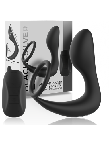 BLACK&SILVER - MASSEUR ANAL TÉLÉCOMMANDE RECHARGEABLE SILICONE NOIR