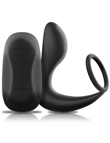 BLACK&SILVER - MASSEUR ANAL TÉLÉCOMMANDE RECHARGEABLE SILICONE NOIR