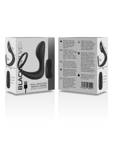 BLACK&SILVER - MASSEUR ANAL TÉLÉCOMMANDE RECHARGEABLE SILICONE NOIR