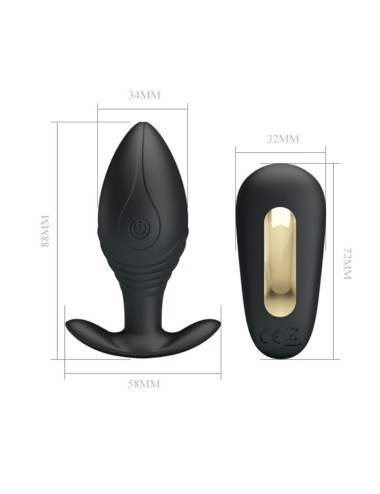 PRETTY LOVE - VIBRATEUR RECHARGEABLE REGINA ANAL PLUG NOIR