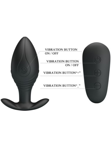 PRETTY LOVE - VIBRATEUR RECHARGEABLE REGINA ANAL PLUG NOIR