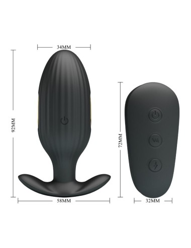 PRETTY LOVE - VIBRATEUR ANAL RECHARGEABLE KELLY PLUG NOIR