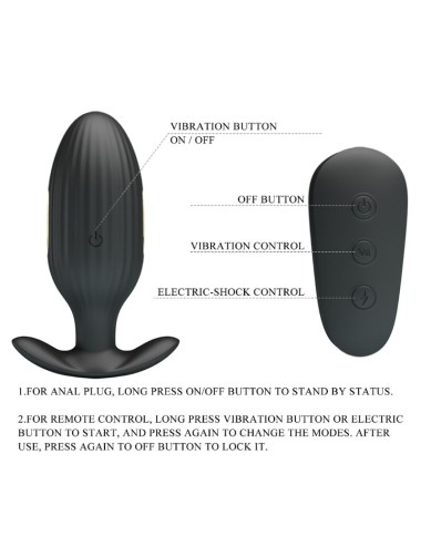 PRETTY LOVE - VIBRATEUR ANAL RECHARGEABLE KELLY PLUG NOIR