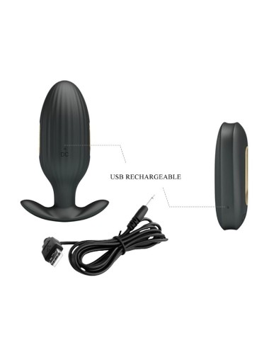 PRETTY LOVE - VIBRATEUR ANAL RECHARGEABLE KELLY PLUG NOIR