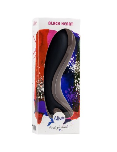 ALIVE - MASSEUR ANAL COEUR NOIR 15 CM