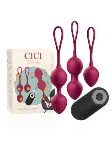 CICI BEAUTY - PREMIUM SILICONE 3 PERLES DE KEGEL VIBRANTES TÉLÉCOMMANDE