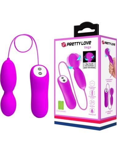 PRETTY LOVE - MASSEUR  ROTATION ET VIBRATION VEGA 12 FONCTIONS FUCHSIA