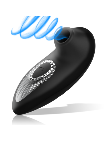 BLACK&SILVER - DRAKE DELUXE SUCKING VIBE RECHARGEABLE SILICONE NOIR