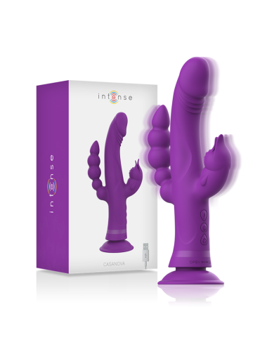 INTENSE - VIBRATEUR EN SILICONE CASANOVA RABBIT TRIPLE MOTEUR VIOLET