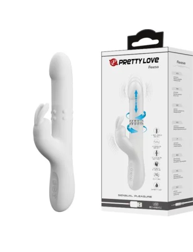 PRETTY LOVE - VIBRATEUR REESE AVEC ROTATION ARGENTÉE