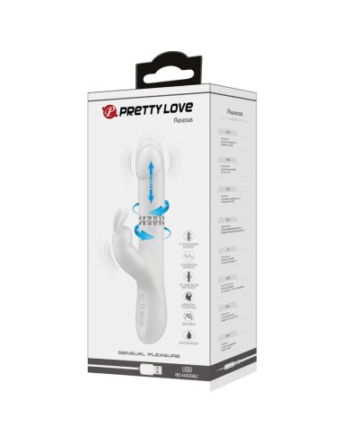 PRETTY LOVE - VIBRATEUR REESE AVEC ROTATION ARGENTÉE