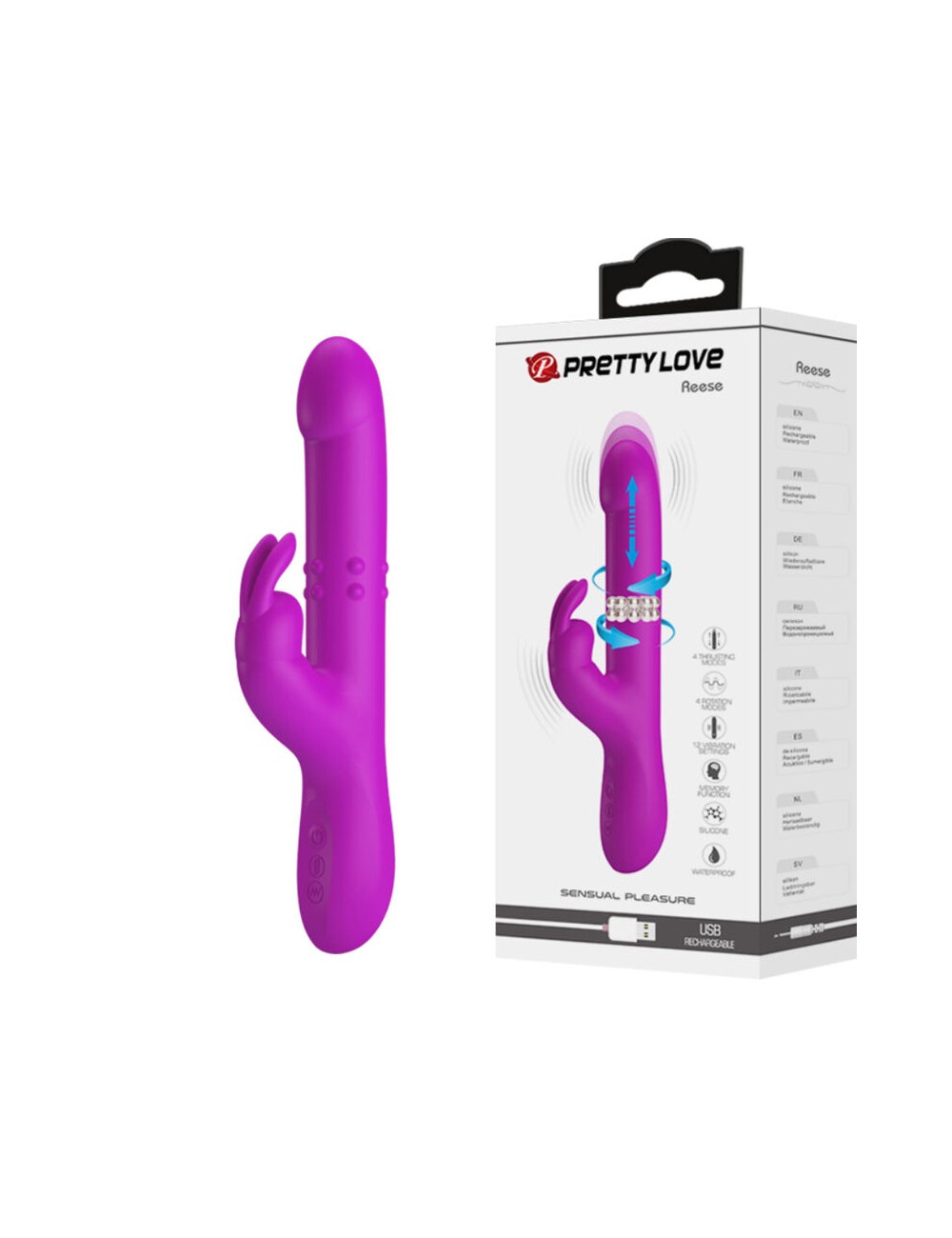 PRETTY LOVE - VIBRATEUR REESE AVEC ROTATION VIOLET PRETTY LOVE - VIBRATEUR REESE AVEC ROTATION VIOLET