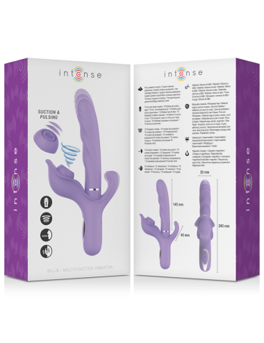 INTENSE - VIBRATEUR RECHARGEABLE MULTIFONCTION BILLIE ASPIRATION ET PULSATION VIOLET