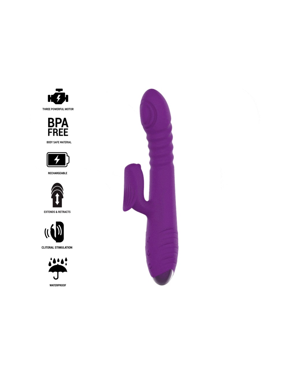 INTENSE - VIBRATEUR RECHARGEABLE MULTIFONCTION IGGY UP & DOWN AVEC STIMULATEUR CLITORAL VIOLET INTENSE - VIBRATEUR RECHARGEABLE MULTIFONCTION IGGY UP & DOWN AVEC STIMULATEUR CLITORAL VIOLET