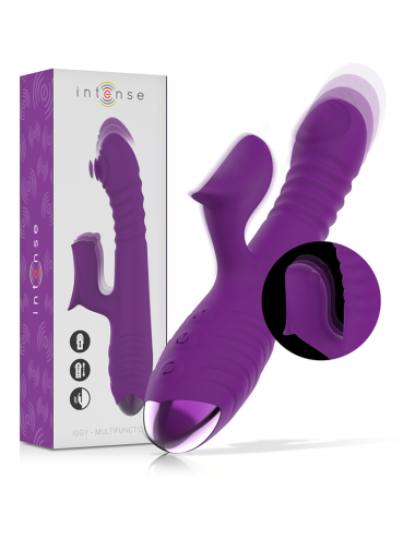 INTENSE - VIBRATEUR RECHARGEABLE MULTIFONCTION IGGY UP & DOWN AVEC STIMULATEUR CLITORAL VIOLET