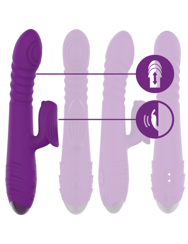 INTENSE - VIBRATEUR RECHARGEABLE MULTIFONCTION IGGY UP & DOWN AVEC STIMULATEUR CLITORAL VIOLET