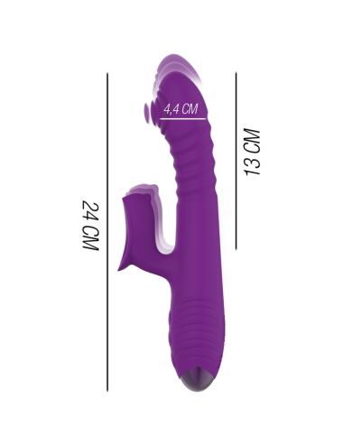 INTENSE - VIBRATEUR RECHARGEABLE MULTIFONCTION IGGY UP & DOWN AVEC STIMULATEUR CLITORAL VIOLET
