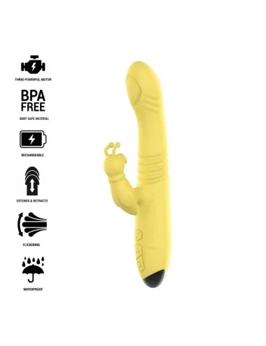 INTENSE - VIBRATEUR MULTIFONCTION TOKY UP & DOWN AVEC STIMULATEUR CLITORAL JAUNE