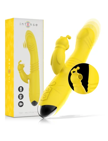 INTENSE - VIBRATEUR MULTIFONCTION TOKY UP & DOWN AVEC STIMULATEUR CLITORAL JAUNE