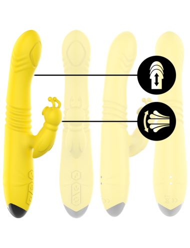 INTENSE - VIBRATEUR MULTIFONCTION TOKY UP & DOWN AVEC STIMULATEUR CLITORAL JAUNE