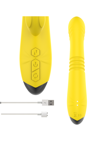 INTENSE - VIBRATEUR MULTIFONCTION TOKY UP & DOWN AVEC STIMULATEUR CLITORAL JAUNE