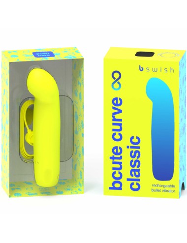 B SWISH - VIBRATEUR EN SILICONE RECHARGEABLE BCUTE CURVE INFINITE CLASSIC JAUNE