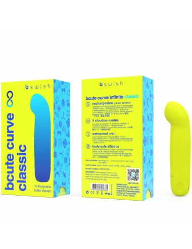 B SWISH - VIBRATEUR EN SILICONE RECHARGEABLE BCUTE CURVE INFINITE CLASSIC JAUNE