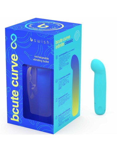 B SWISH - VIBRATEUR RECHARGEABLE EN SILICONE BLEU BCUTE CURVE INFINITE CLASSIC ÉDITION LIMITÉE